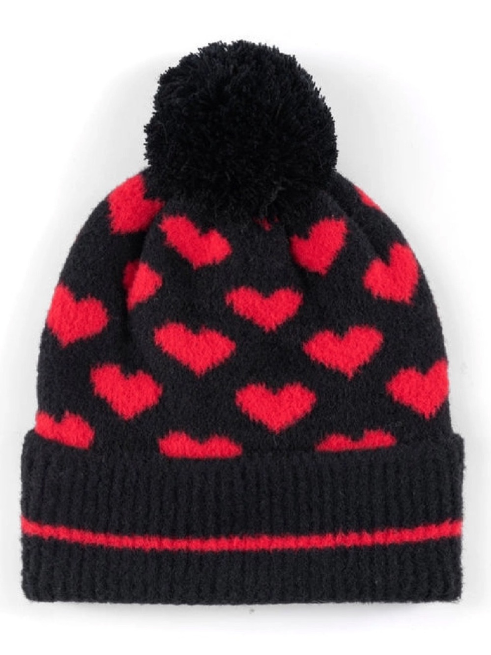 New w tags. Shiraleah Valentina Pom hat black red hearts
